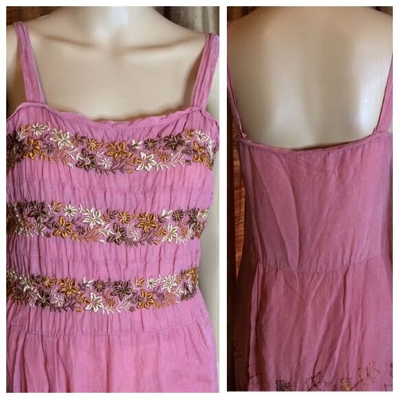 Johnny Was Woman's Pretty in Pink Dusty Rose Sundress-Size S - Picture 7 of 8